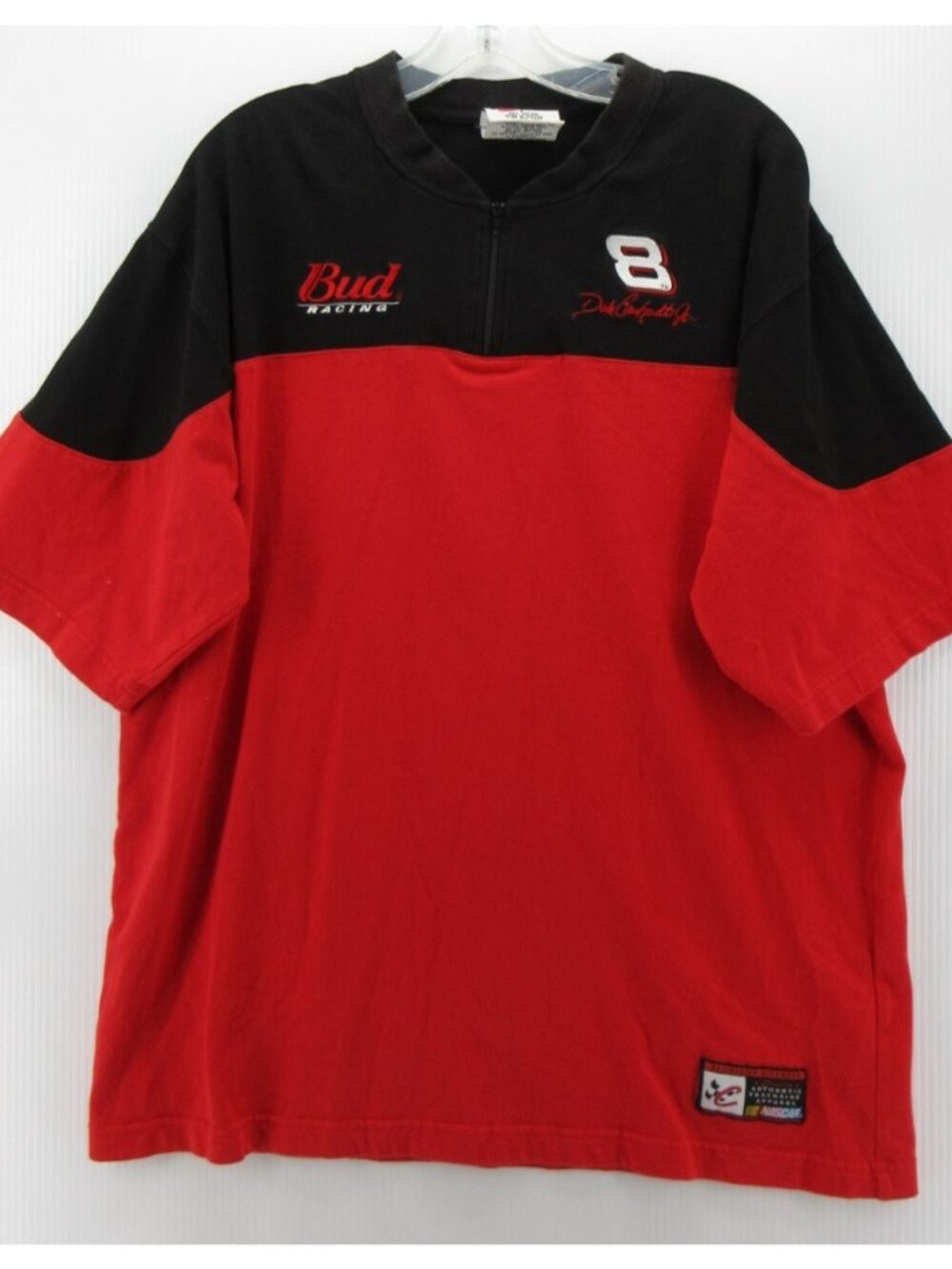 VINTAGE Dale Earnhardt Jr Shirt Large NASCAR Chase Bud Racing 1/4 Zip*